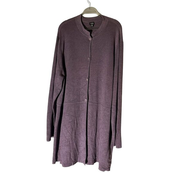 Eileen Fisher Silk Blend Long Button Cardigan Size 2X - Picture 1 of 7